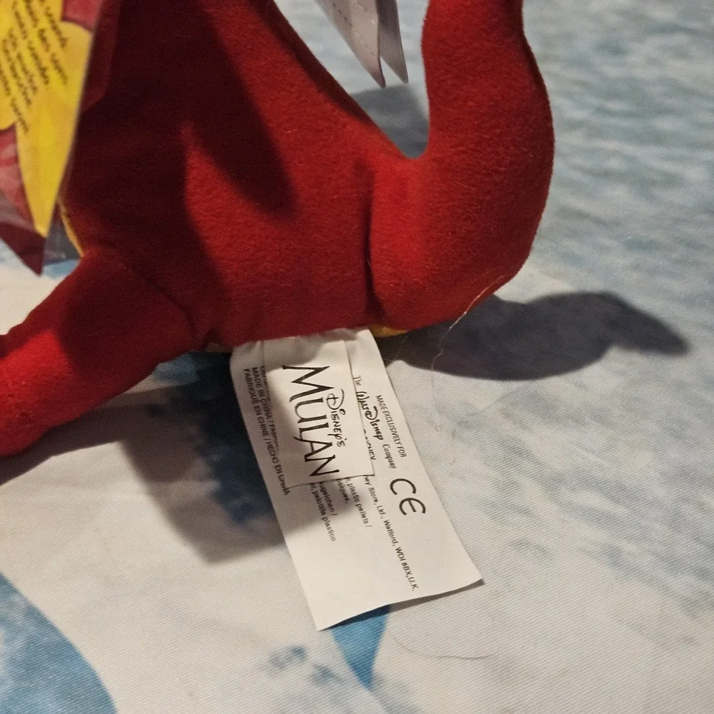 Disney TY Sparkle Mulan Plush Bundle Khan Little Brother Mushu Beanie Hang Tags
